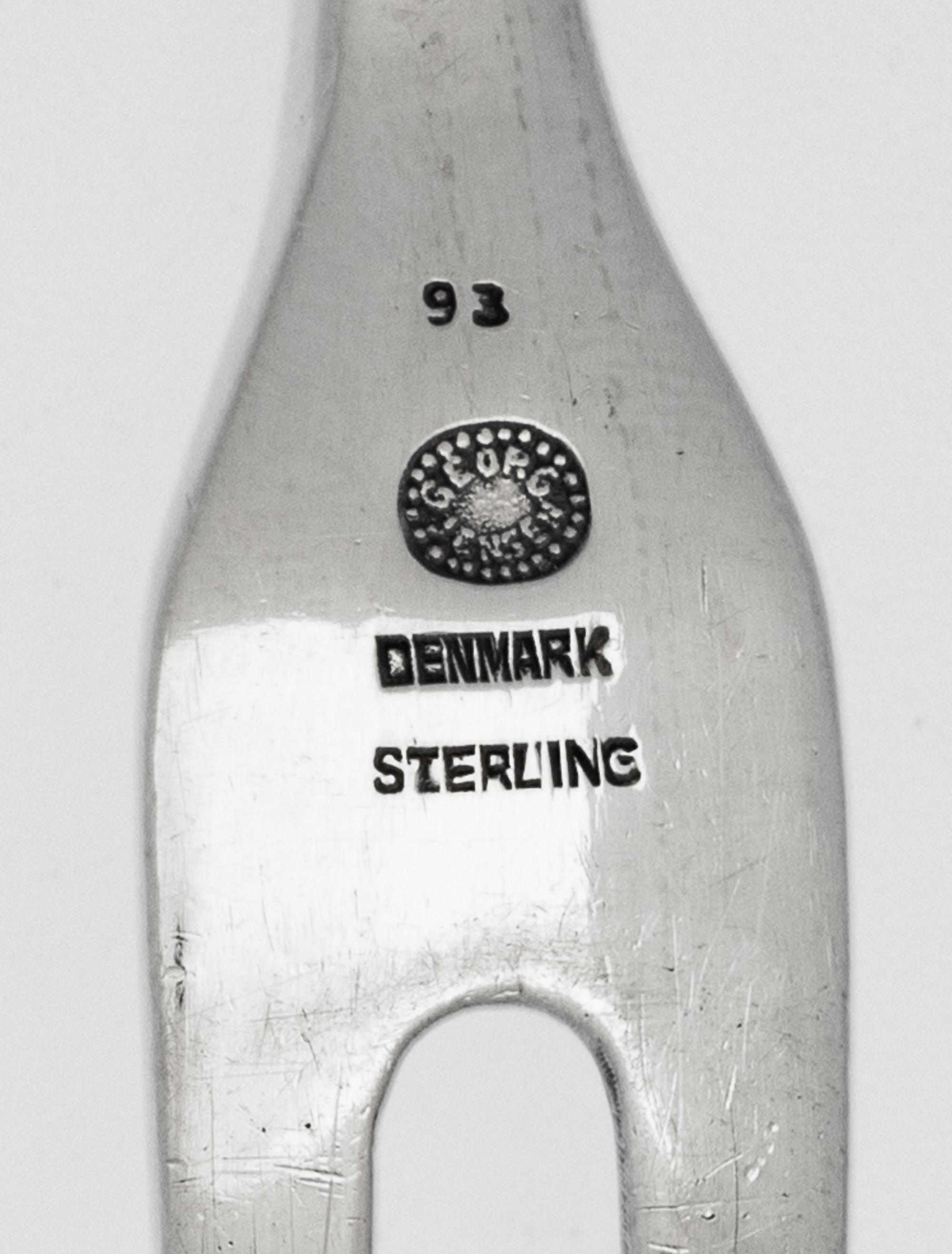 A Georg Jensen Silver Cold Meat Fork