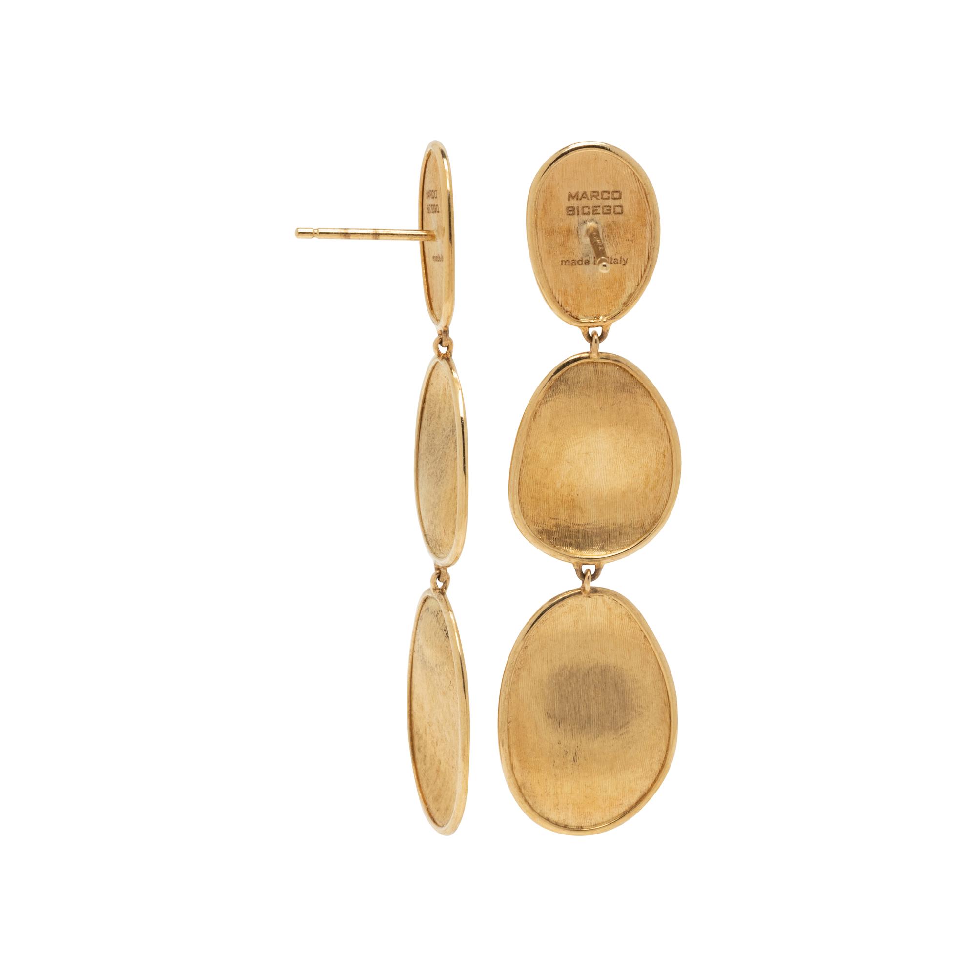 MARCO BICEGO, YELLOW GOLD 'LUNARIA' EARRINGS