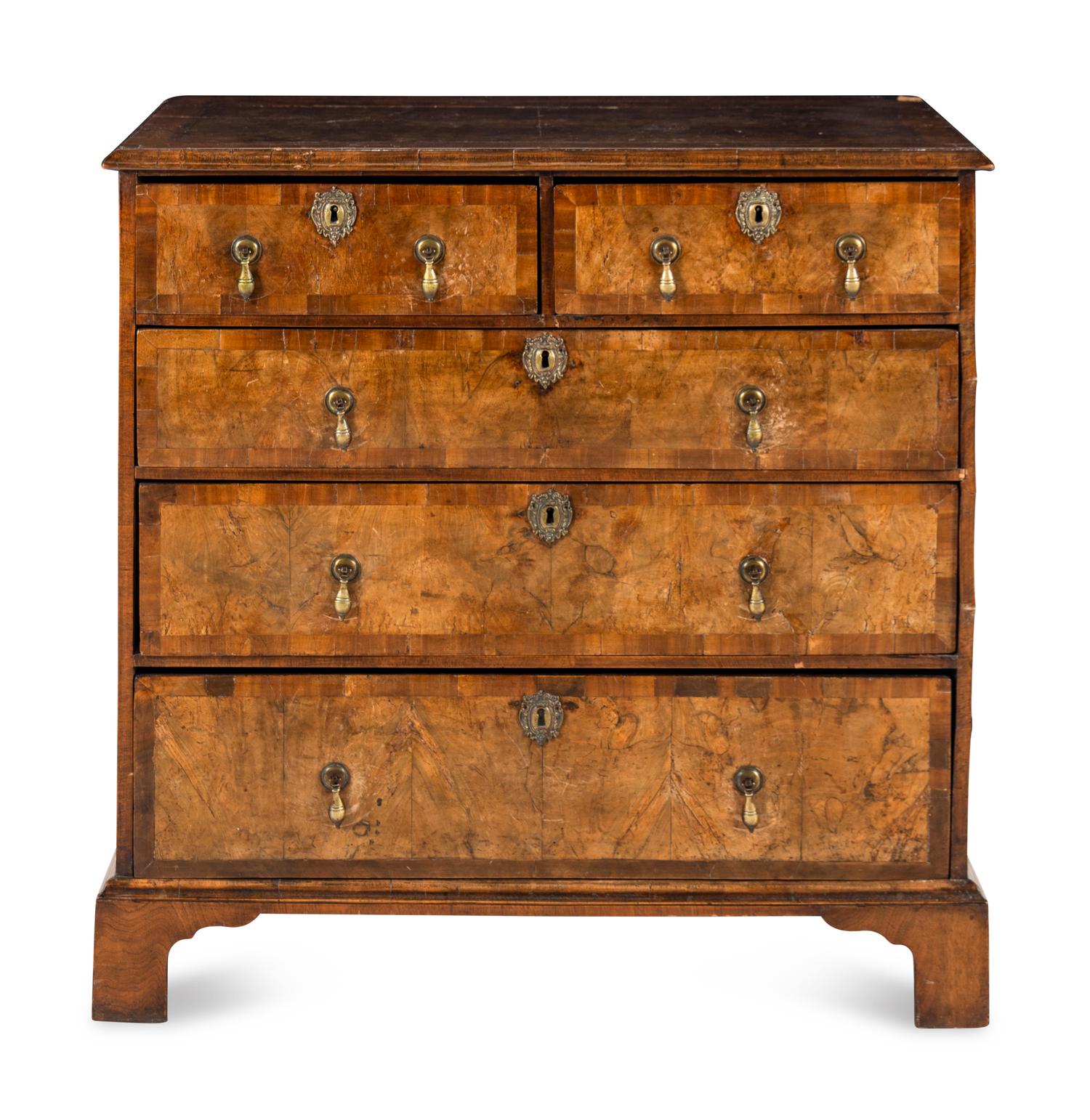 A George II Walnut Chest of Drawers