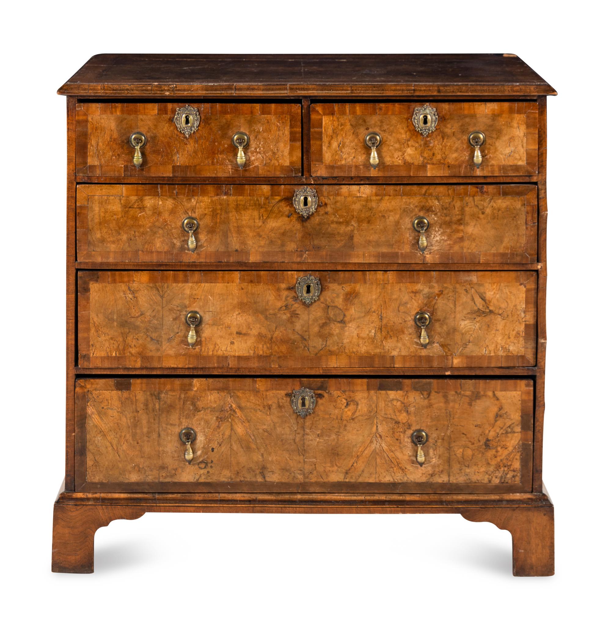 A George II Walnut Chest of Drawers