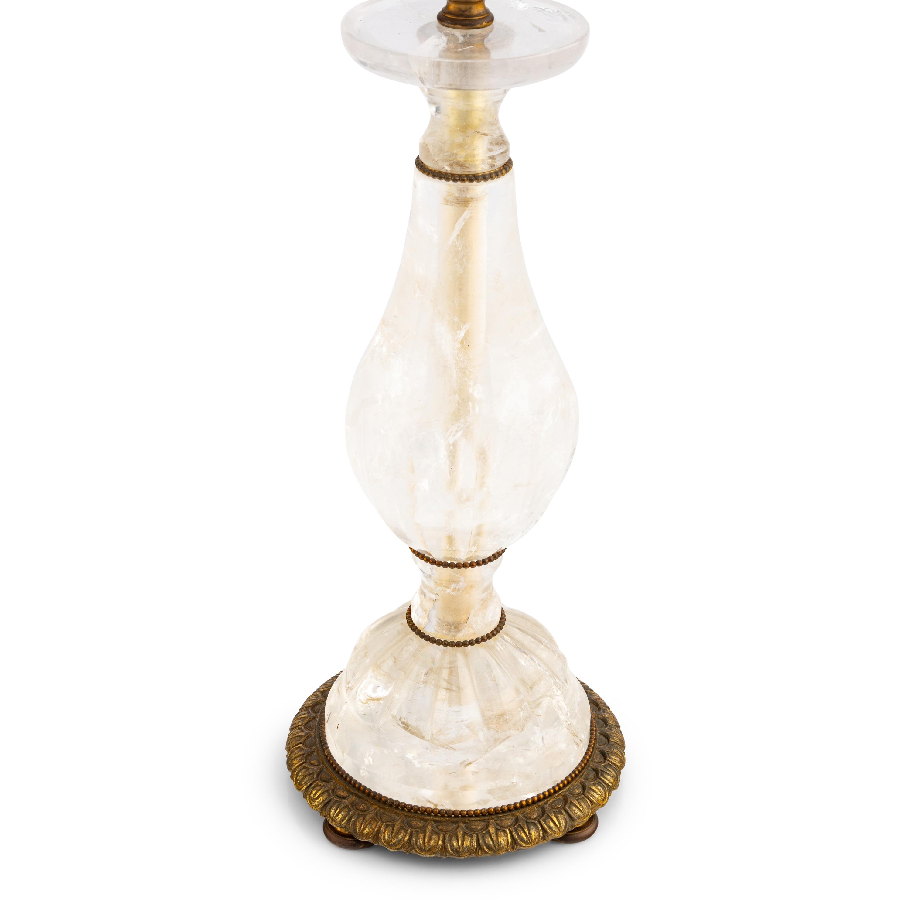 A Pair of Rock Crystal Table Lamps