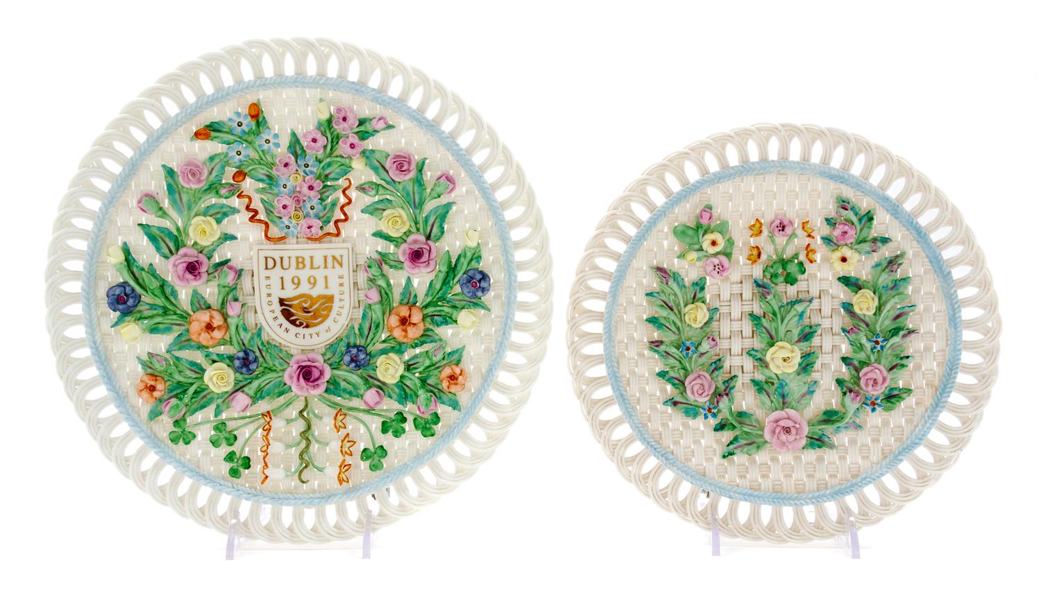 A Celtic Weave Commemorative Three Stand Plate Diameter of first 10 inches. — CIRCA 1991