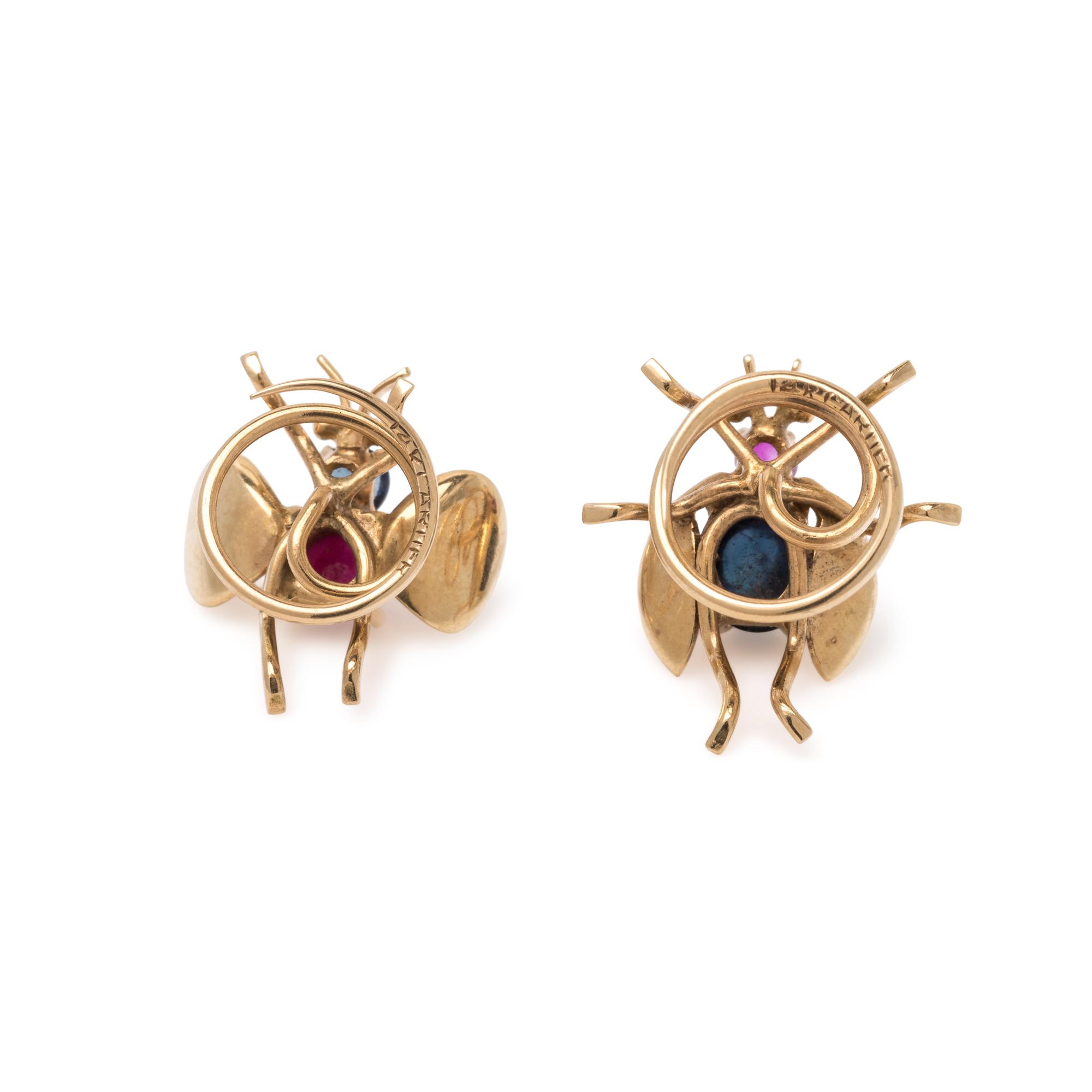 CARTIER, COLLECTION OF YELLOW GOLD AND GEMSTONE INSECT PINS