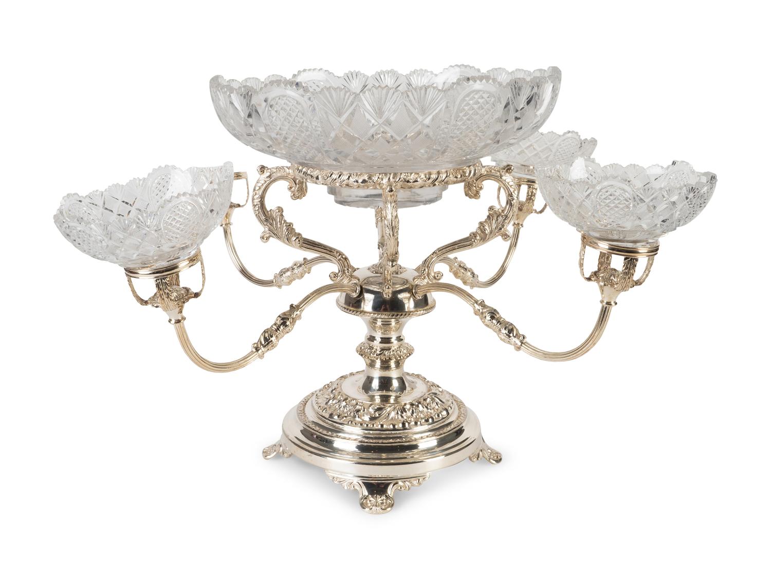An English Regency Style Silverplate Epergne — 20TH CENTURY