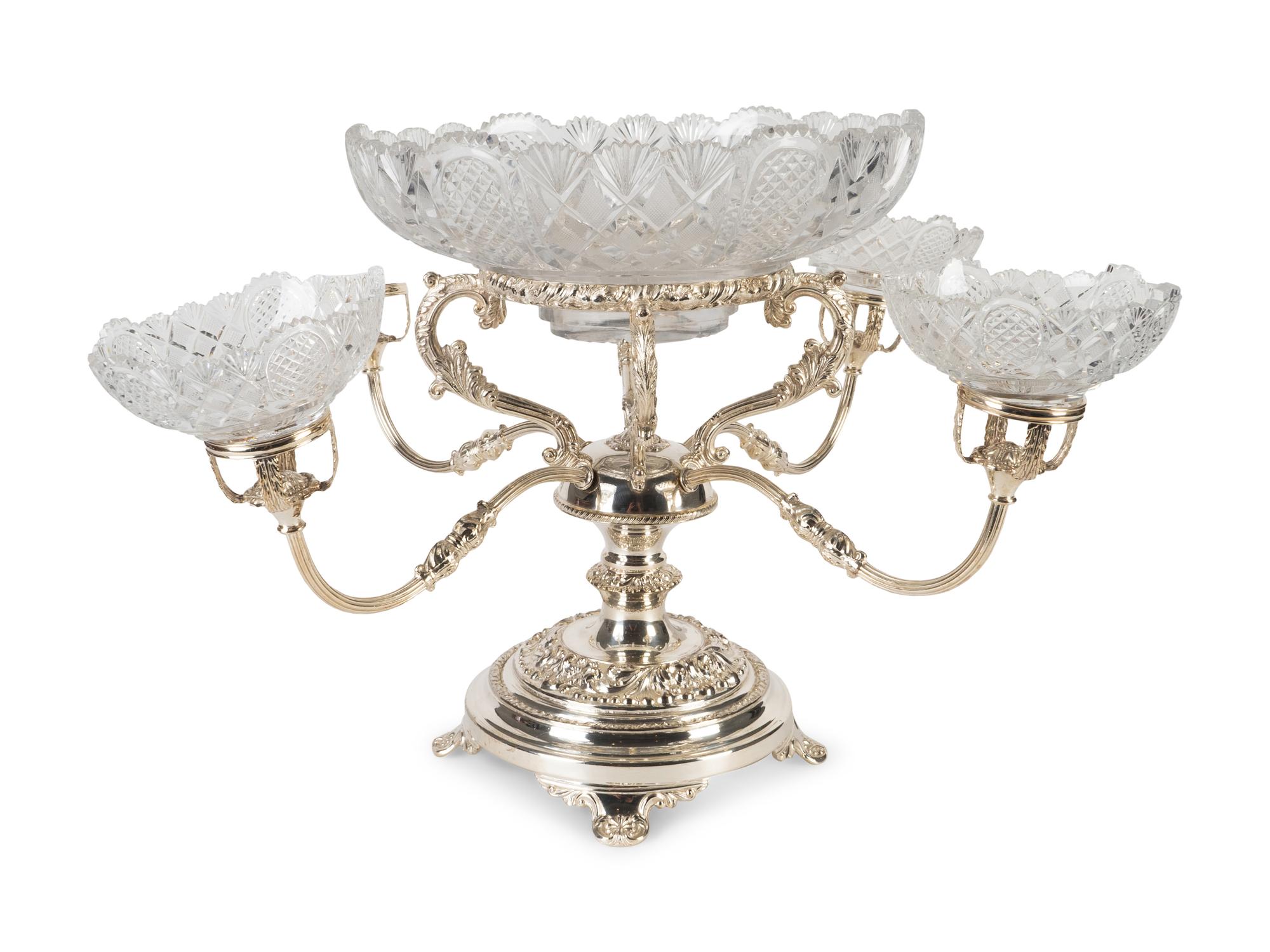 An English Regency Style Silverplate Epergne — 20TH CENTURY