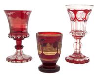 Three Bohemian Glass Vessels Height of tallest 7 1/2 inches. — 19TH/20TH CENTURY