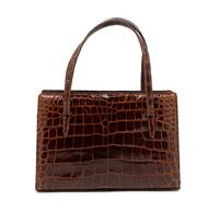 A Lucille de Paris Brown Crocodile Bag, 1950-70s