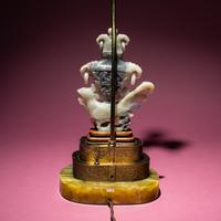 A Chinese Grey and White Jade 'Phoenix' Vase, Late Qing Dynasty — 清晚期 灰白玉雕鳳凰寶瓶