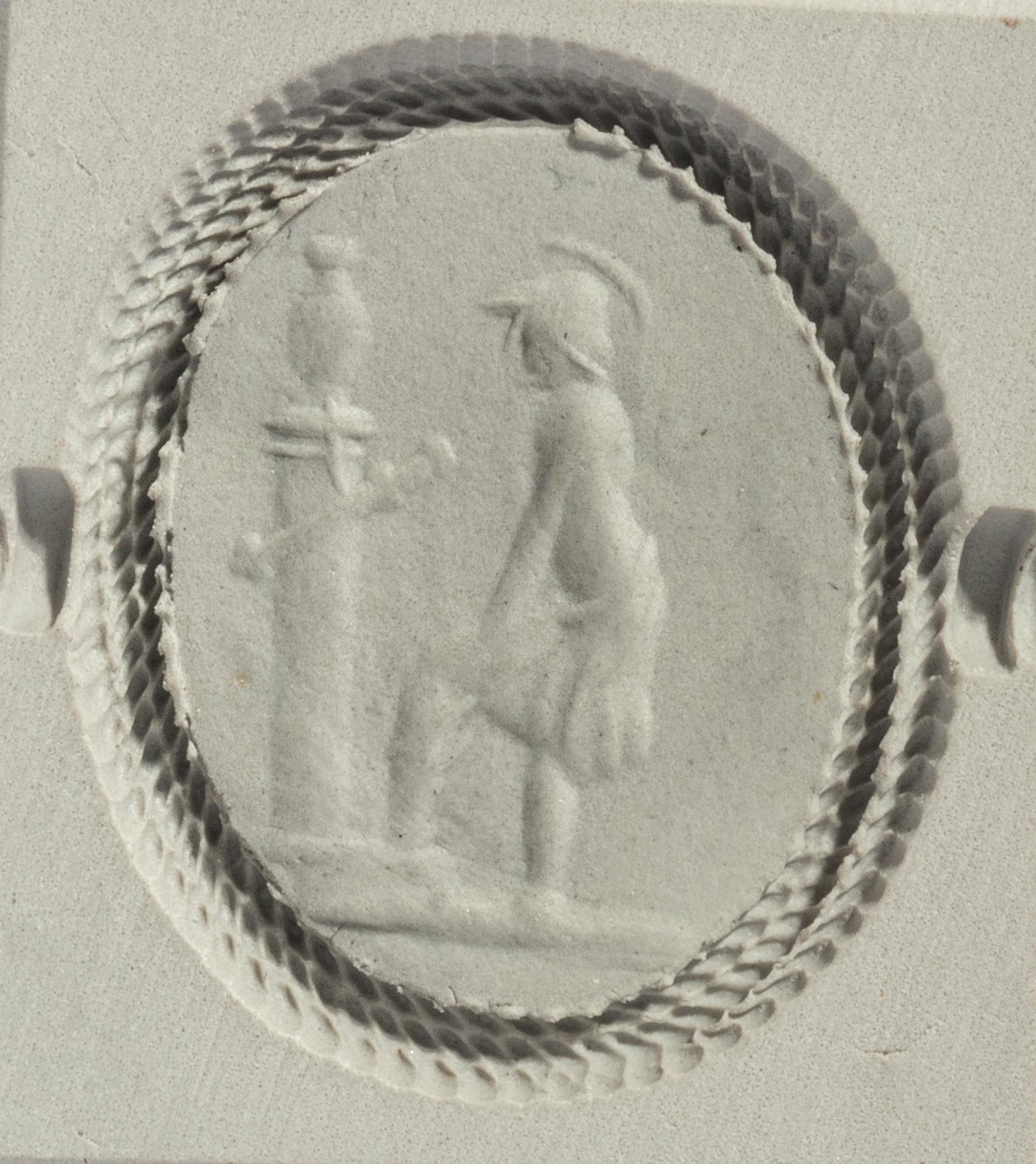 Two Roman Agate Ring Stones with the Demigod Achilles Before the Ashes of Patroclus and the God Eros — Set in a gold swivel ring