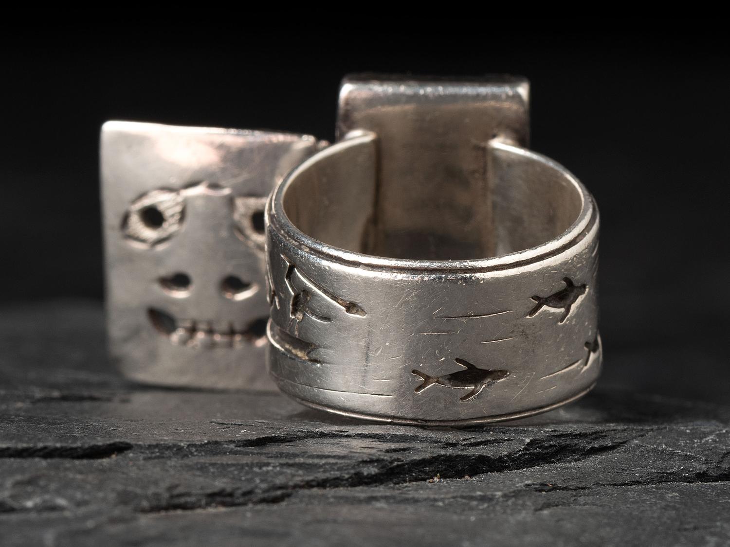 Sterling Silver Maskette Ring, 1990