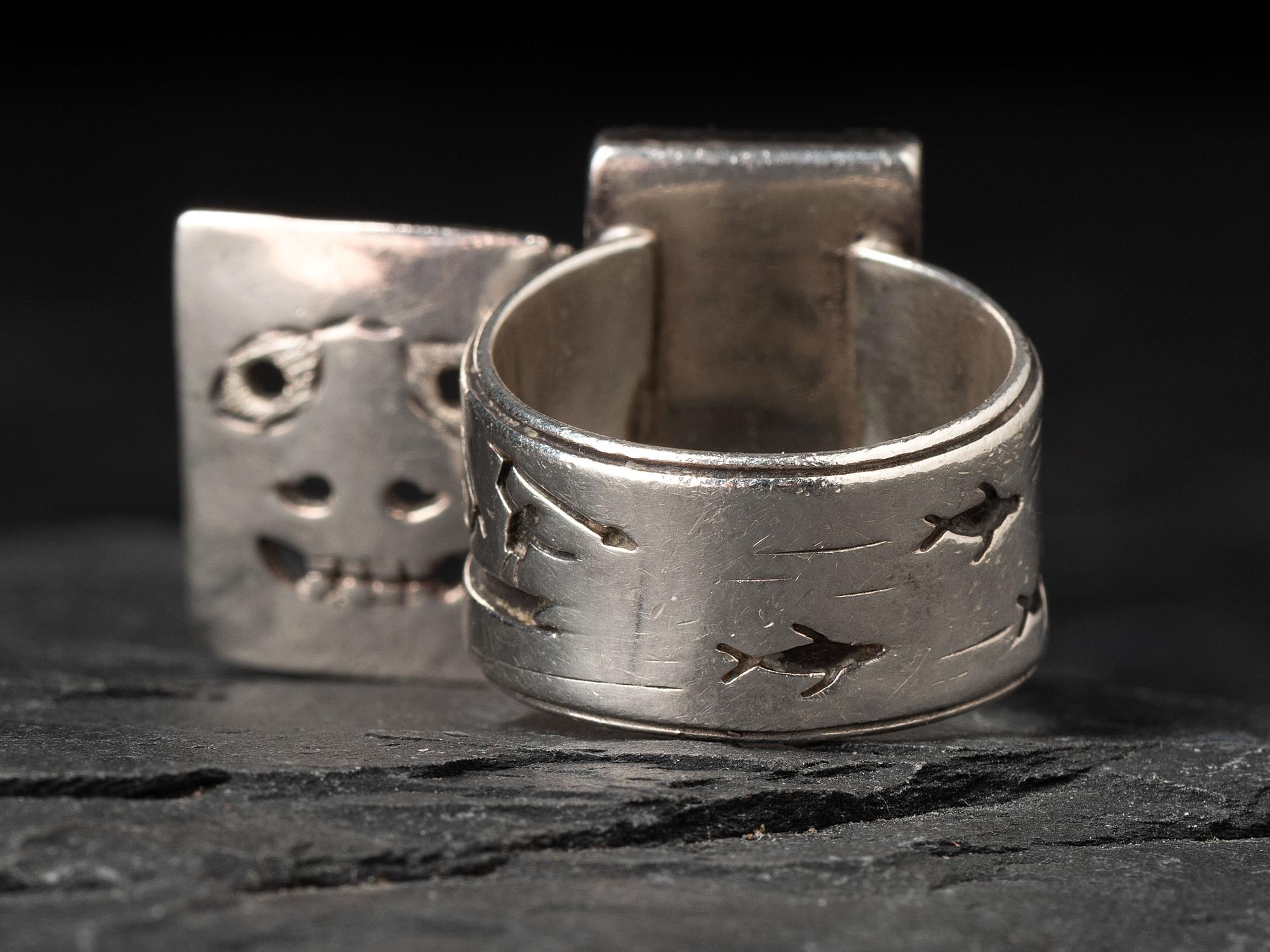 Sterling Silver Maskette Ring, 1990