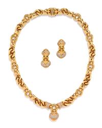 A 18 Karat Yellow Gold and Diamond Demi Parure, Bulgari, 87.10 dwts.