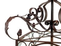 A Pair of Large Continental Wrought Iron and Etched Glass Lanterns