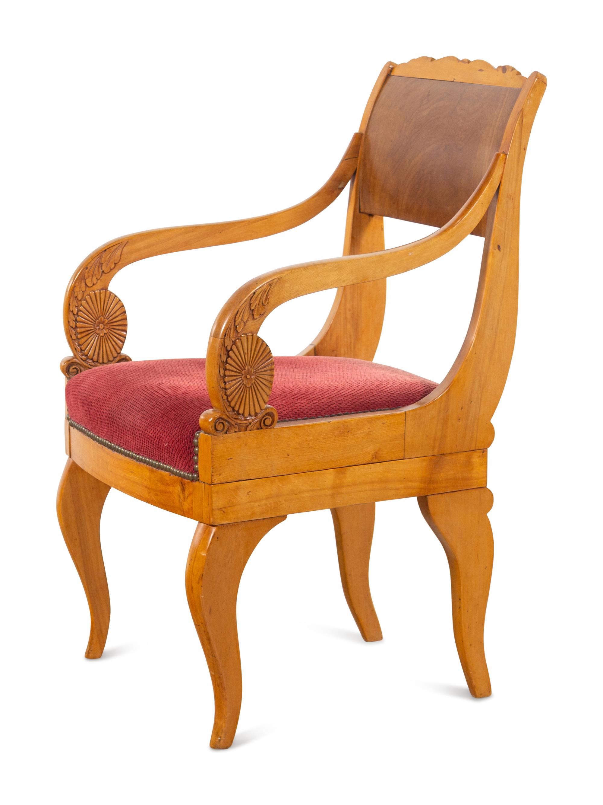 A Russian or Baltic Neoclassical Birch Armchair