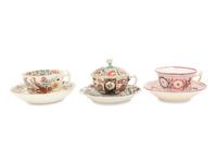 Three Porcelain Teacup and Saucer Sets