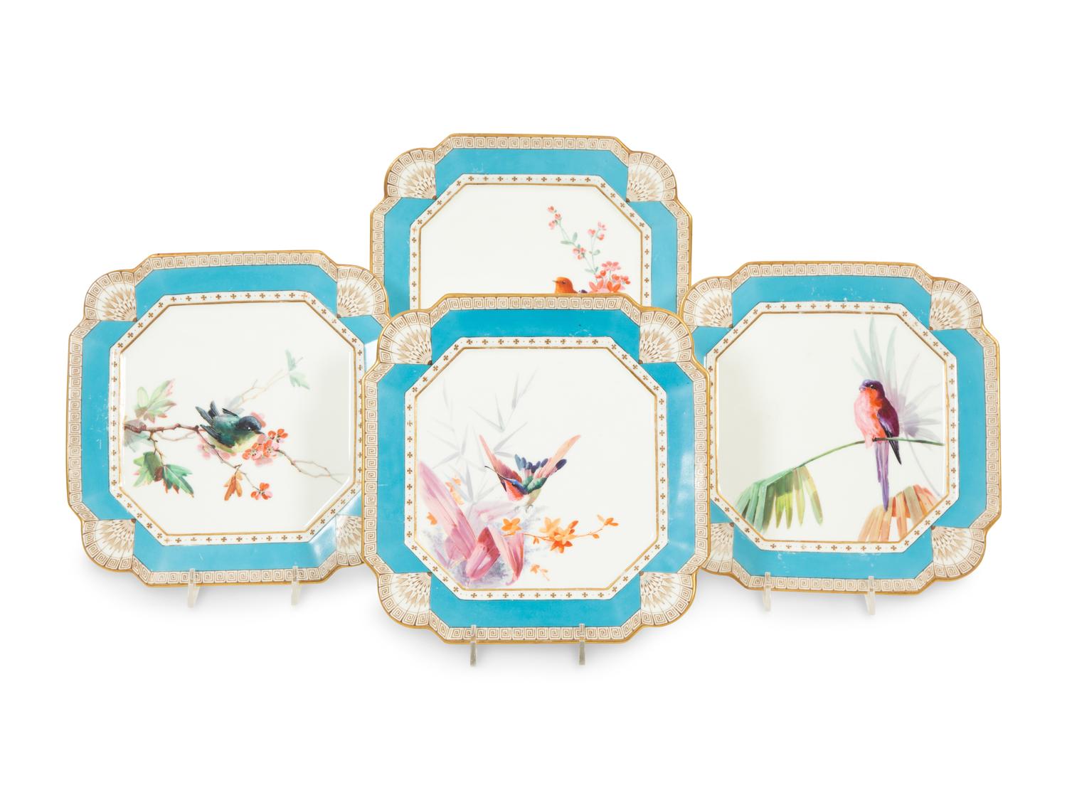 A Set of Ten English Porcelain Dishes