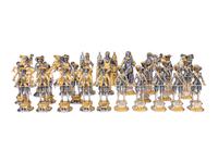 A Piero Benzoni Silver- and Gold-Plated Cast Bronze Chess Set