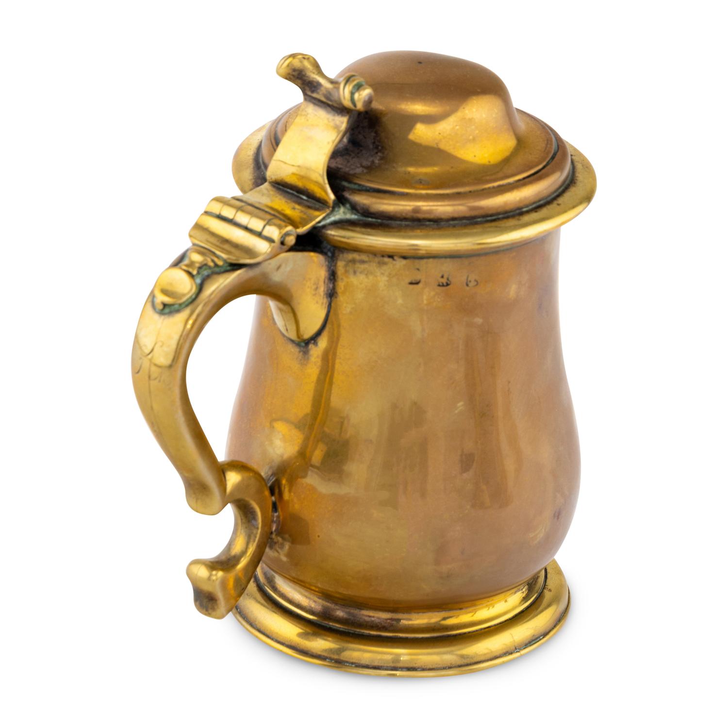 A George I Brass Covered Tankard