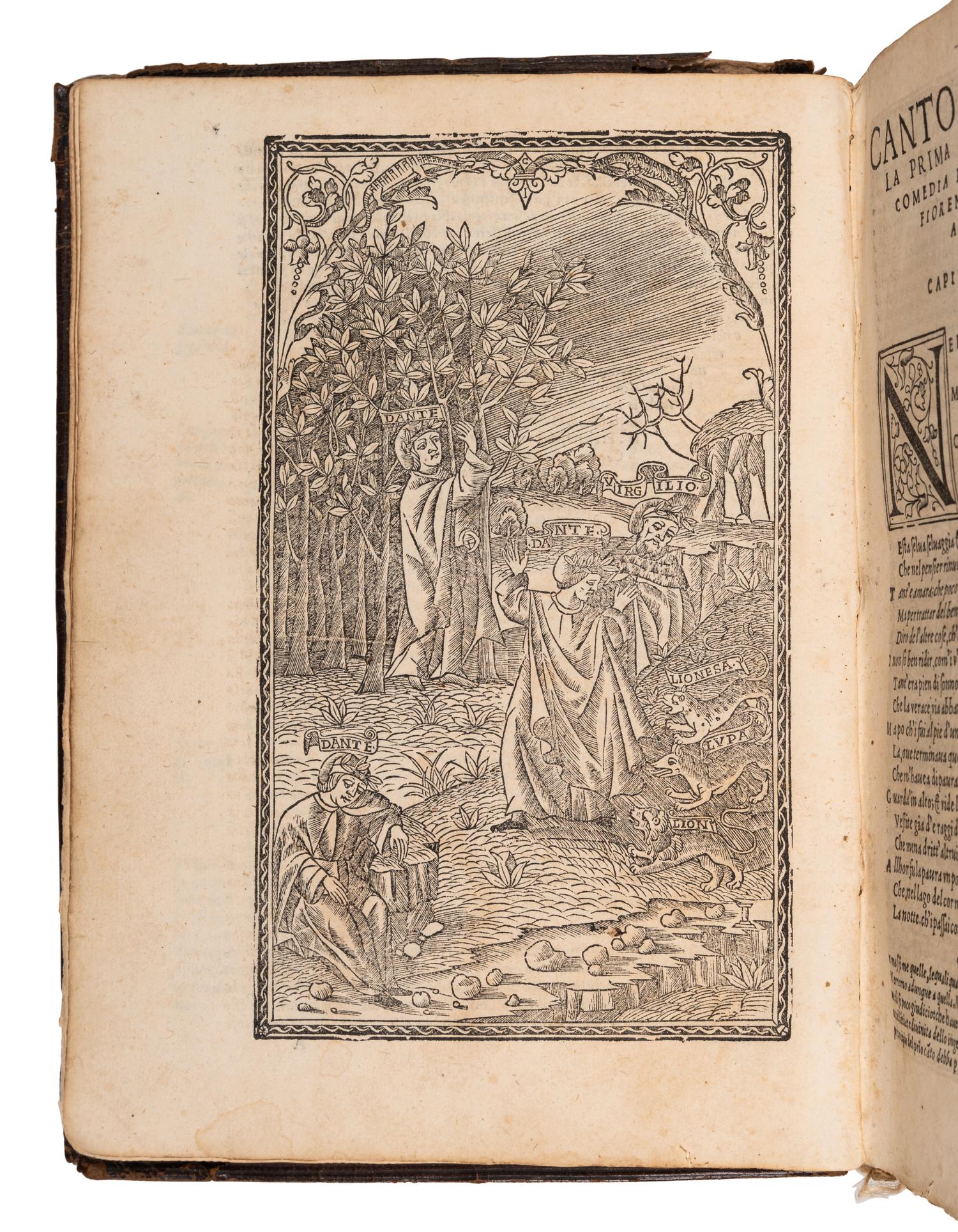 [BINDING -- FUGGER BINDER]. DANTE ALIGHIERI (1265-1321). Comedia...con la Dotta & Leggiadra Spositione di Christophoro Landino . Venice: Bernardino Stagnino, 1536.