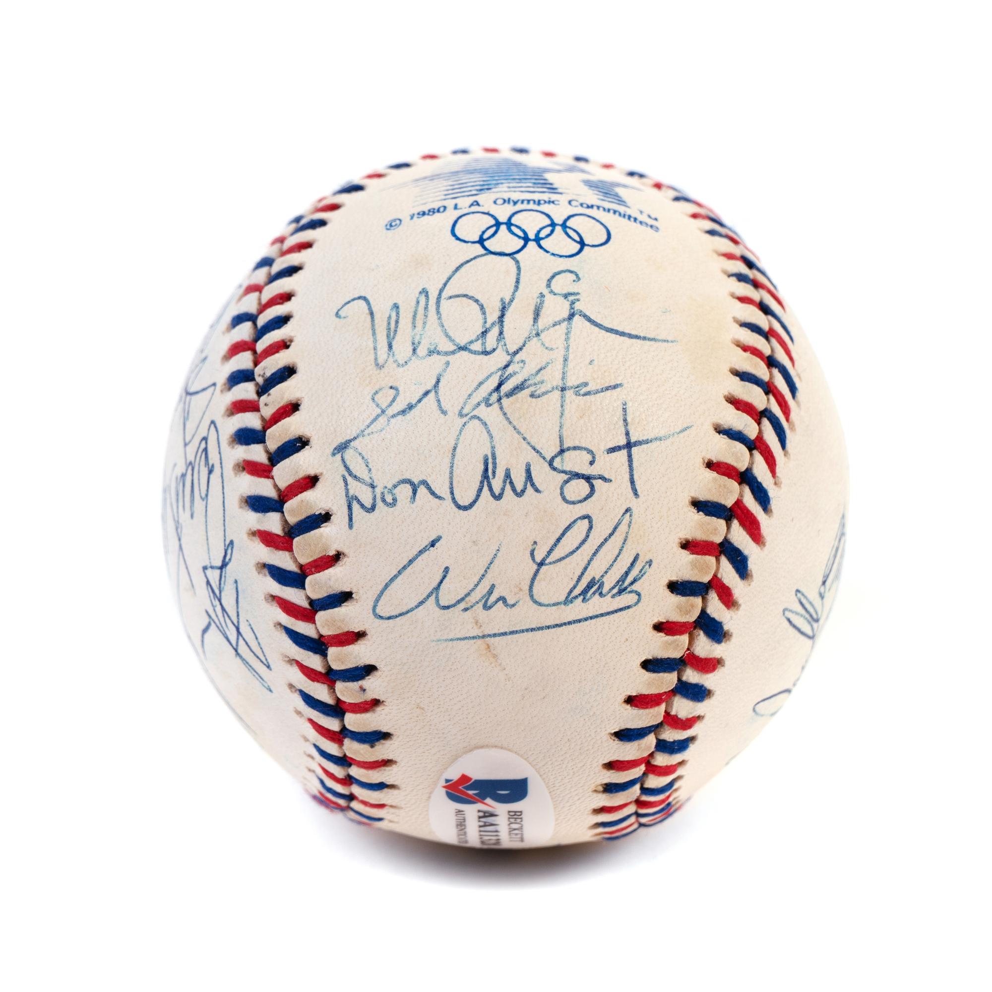 A 1984 United States Olympic Team Signed Baseball Including Mark McGwire (BAS Beckett Authentication Services Certified),