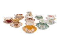 A Collection of Porcelain Cups and Saucers