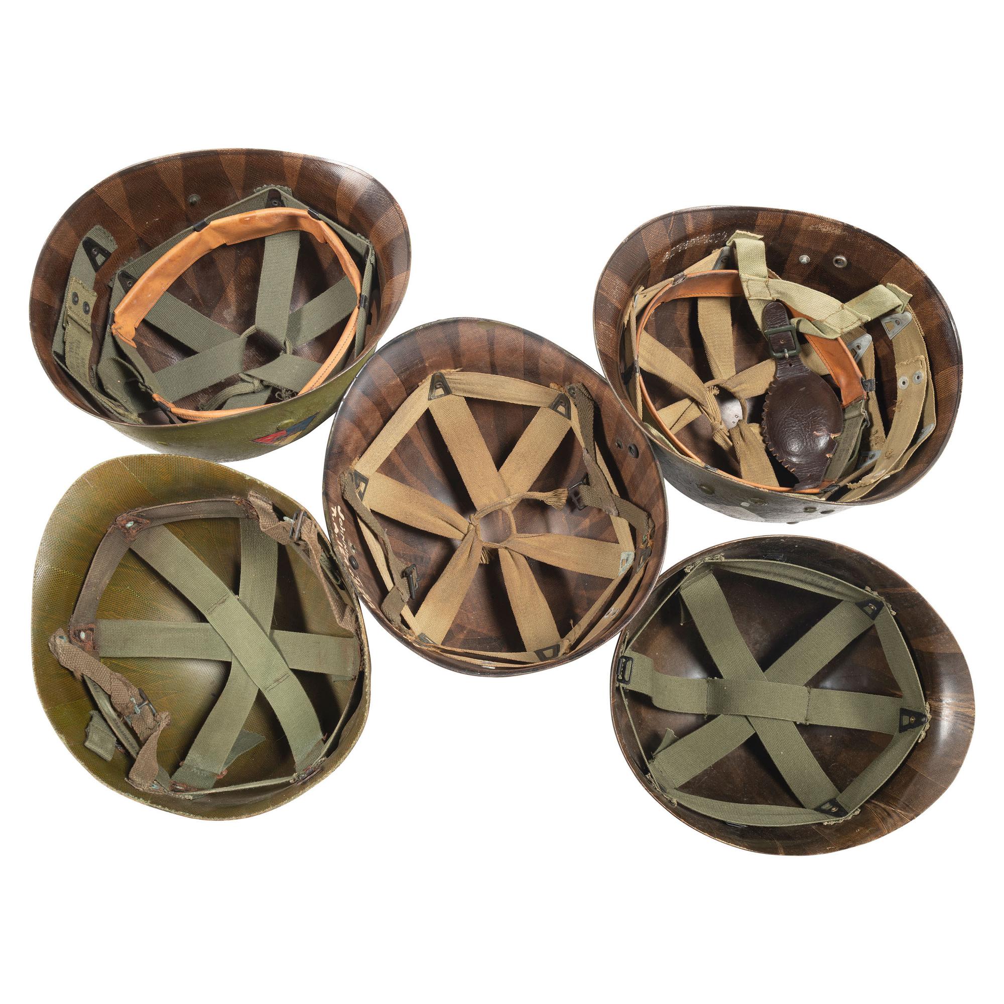 Group of 5 M1 and M2 Helmet Liners