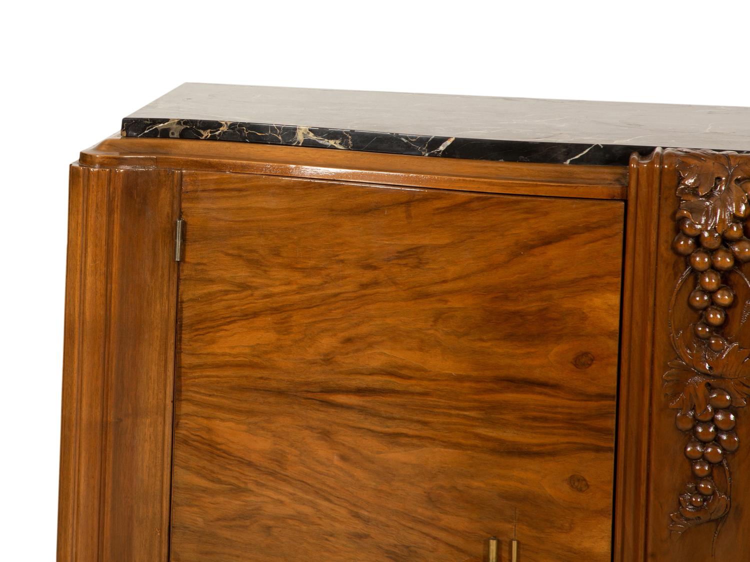 An Art Deco Marble-Top Cabinet in the Style of Alfred Porteneuve