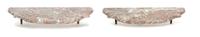 A Pair of Marble Wall-Mounted Consoles Top, width 44 x depth 22 1/4 inches. — 20TH CENTURY