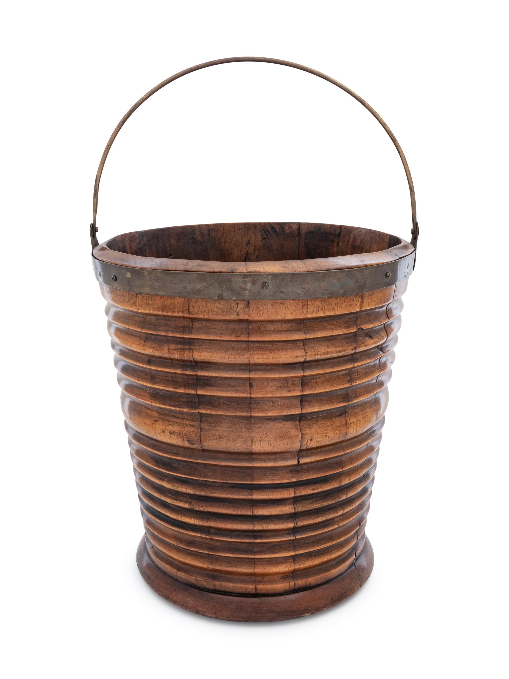 A George III Brass Banded Peat Bucket