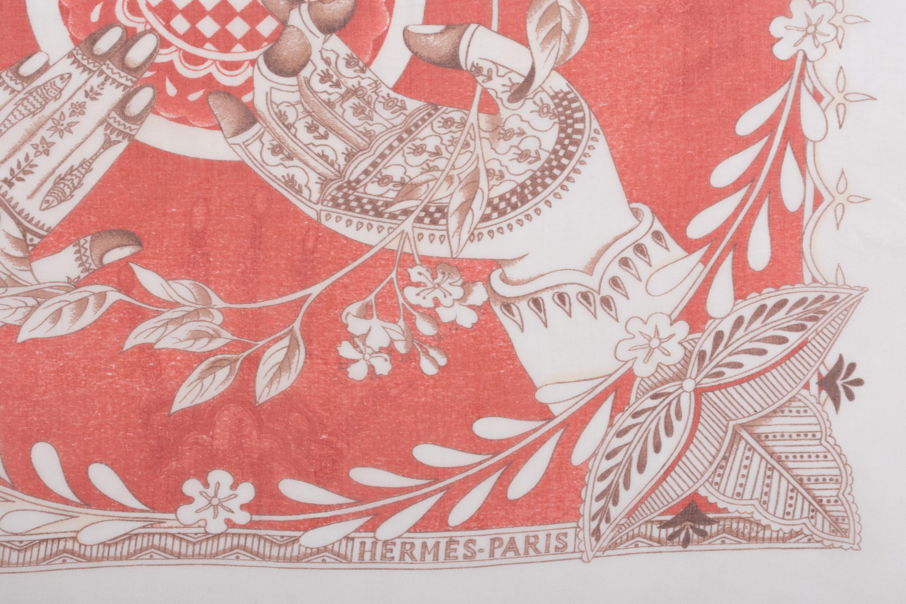 Three Hermès Silk Chiffon Scarves