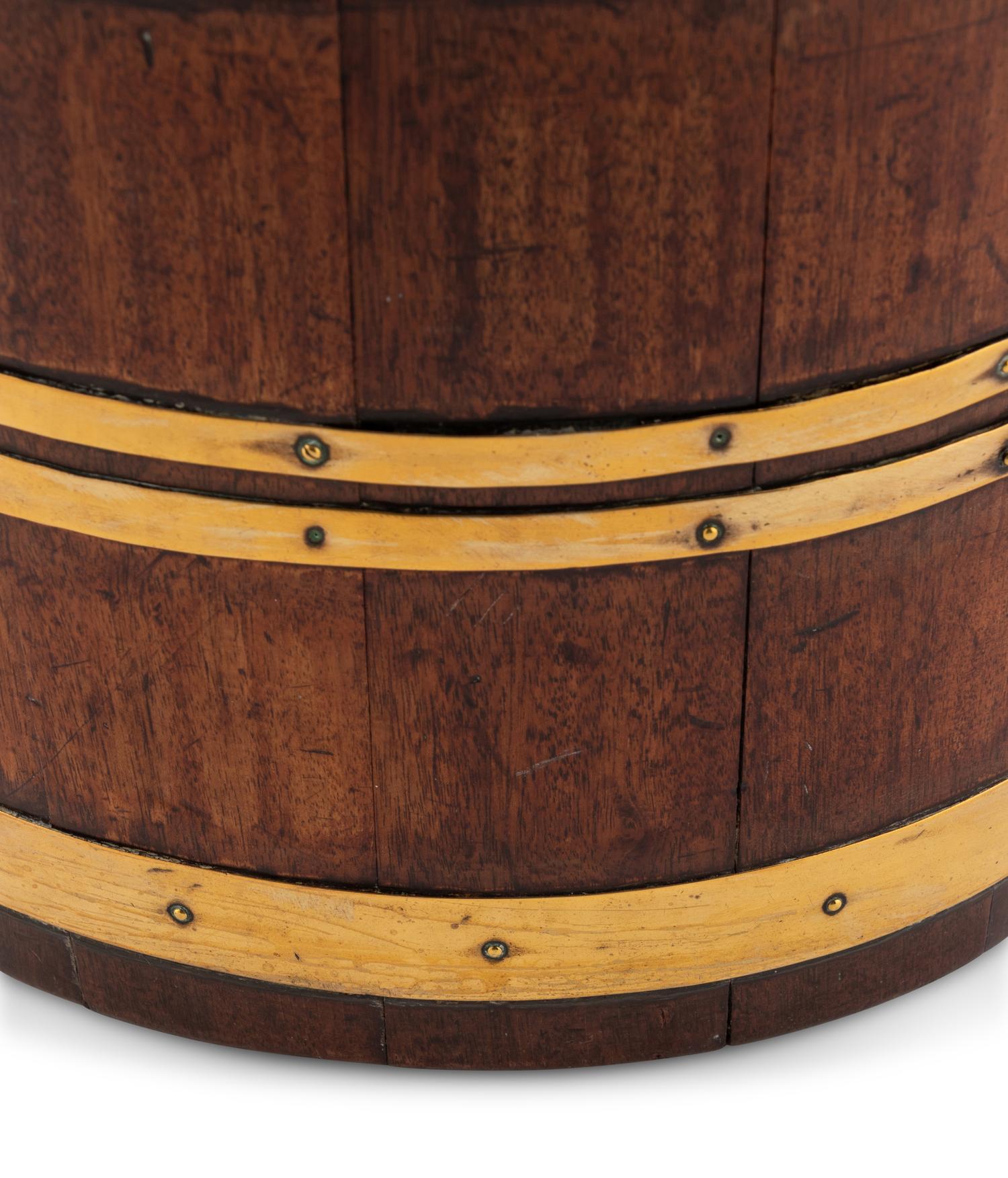 An English Oak and Brass Banded Peat Bucket