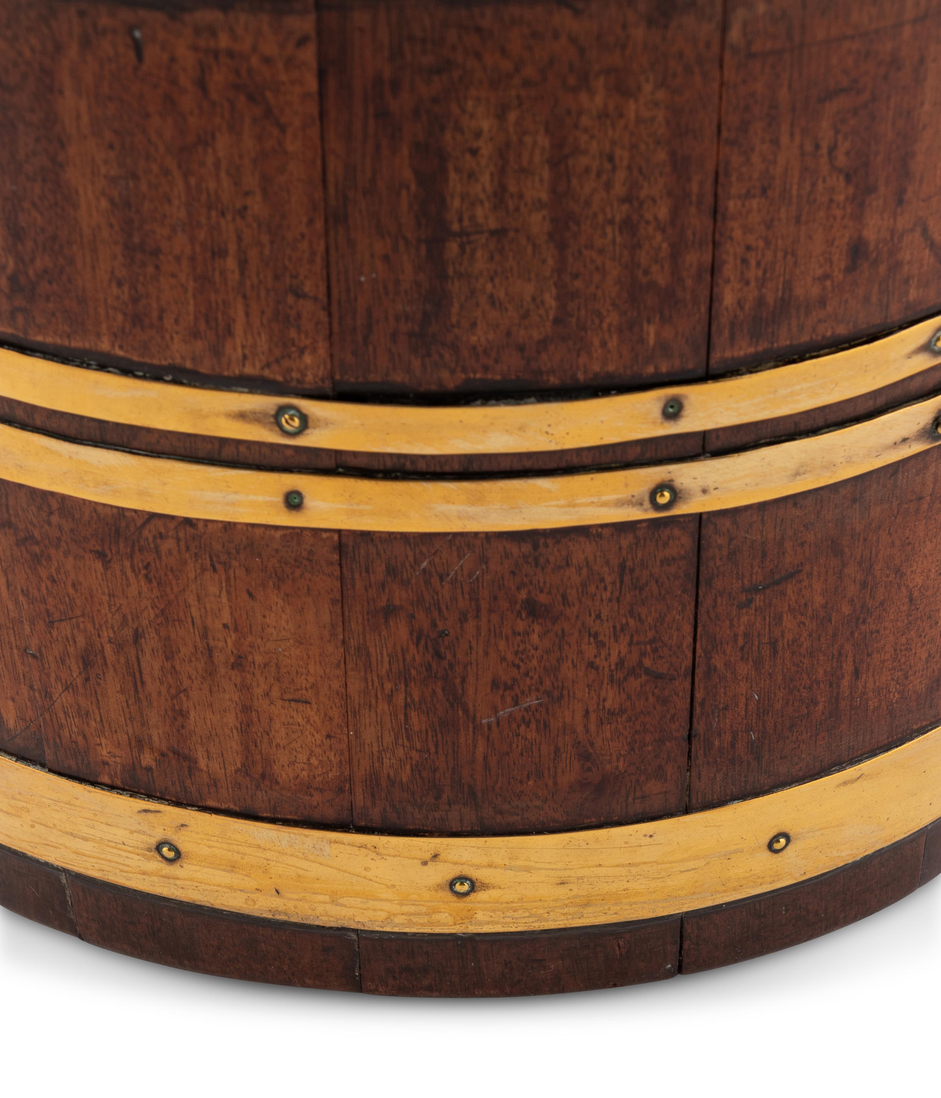 An English Oak and Brass Banded Peat Bucket