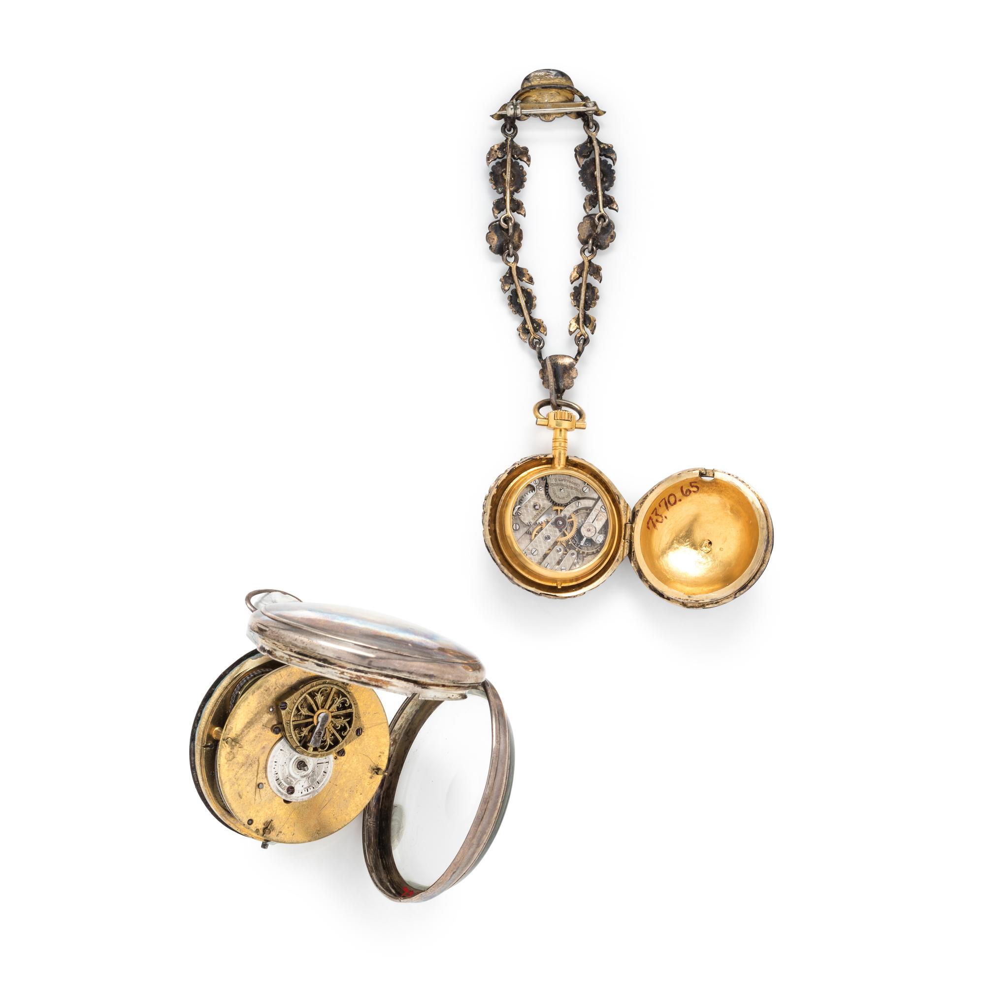 COLLECTION OF ENAMEL OPEN FACE POCKET WATCHES