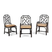 A Group of Black Painted Rattan Furniture