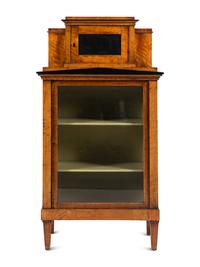 A Biedermeier Maple Vitrine Cabinet