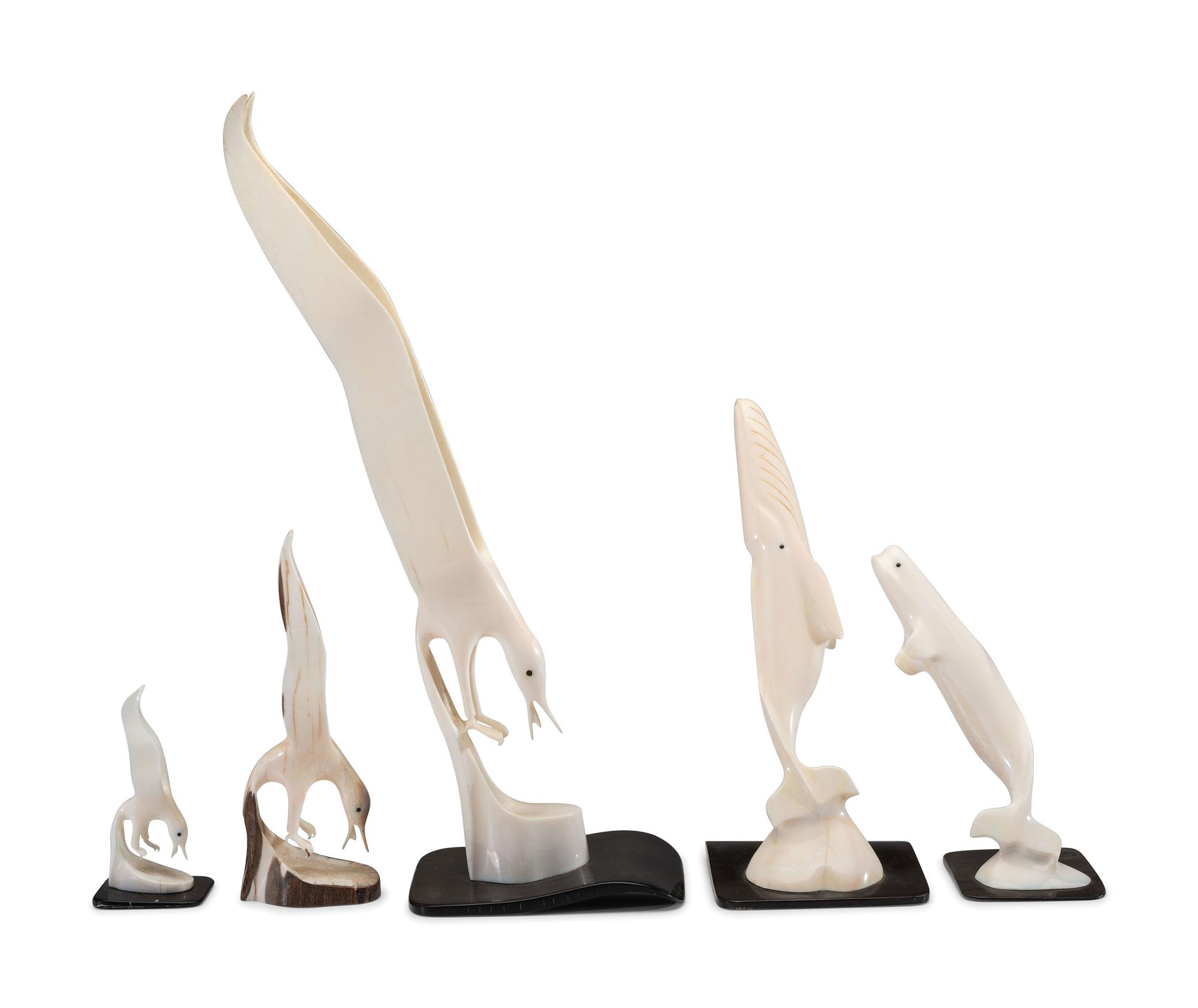 Carved Walrus Ivory Sculptures