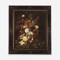 Italian School (17th Century) Floral Still Life in a Basket; together with a Companion (A Pair)