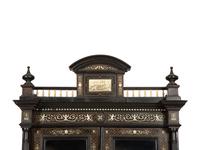 A North Italian Ebonized Bone-Inlaid Bookcase