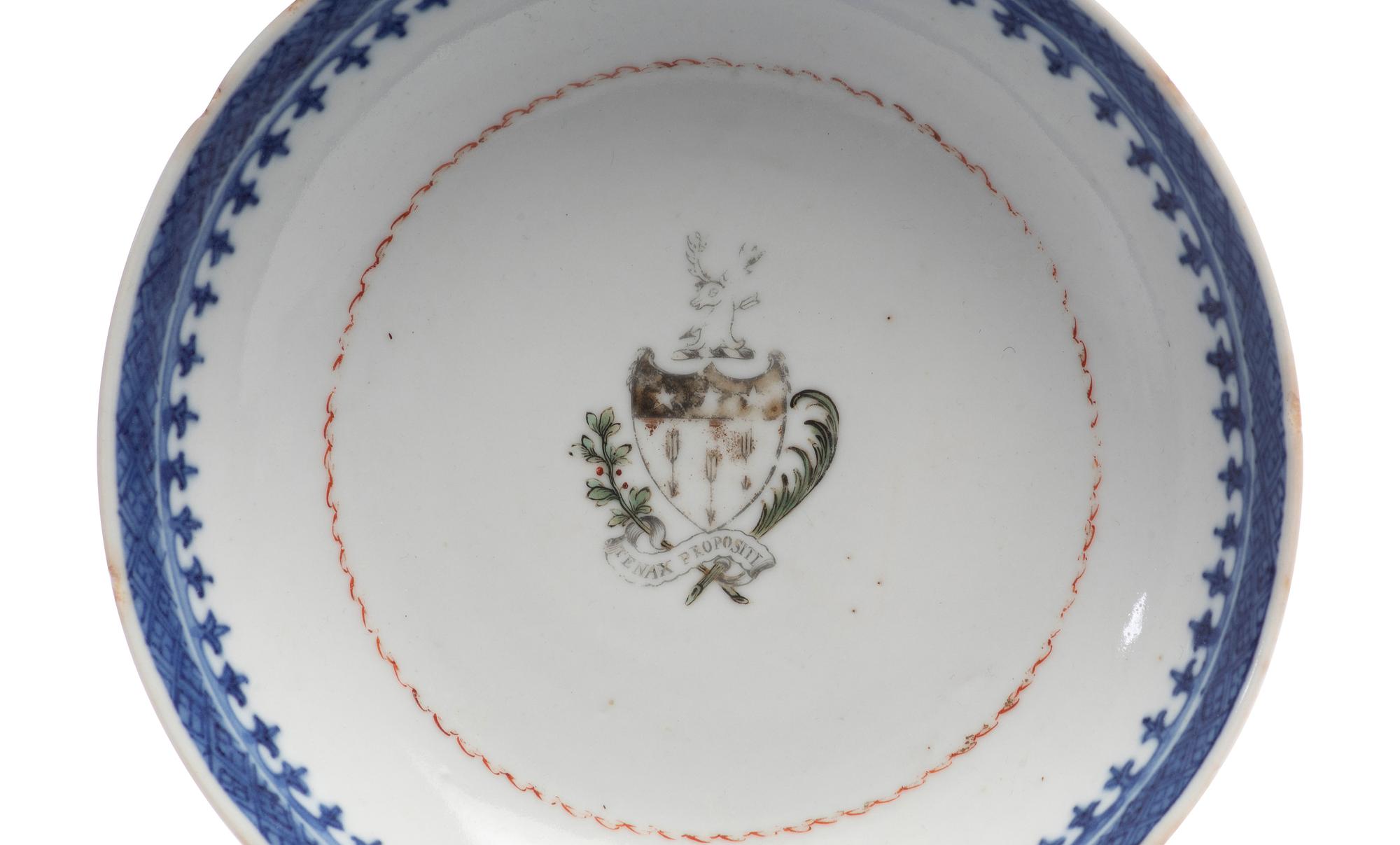 Six Chinese Export Porcelain Armorial Articles