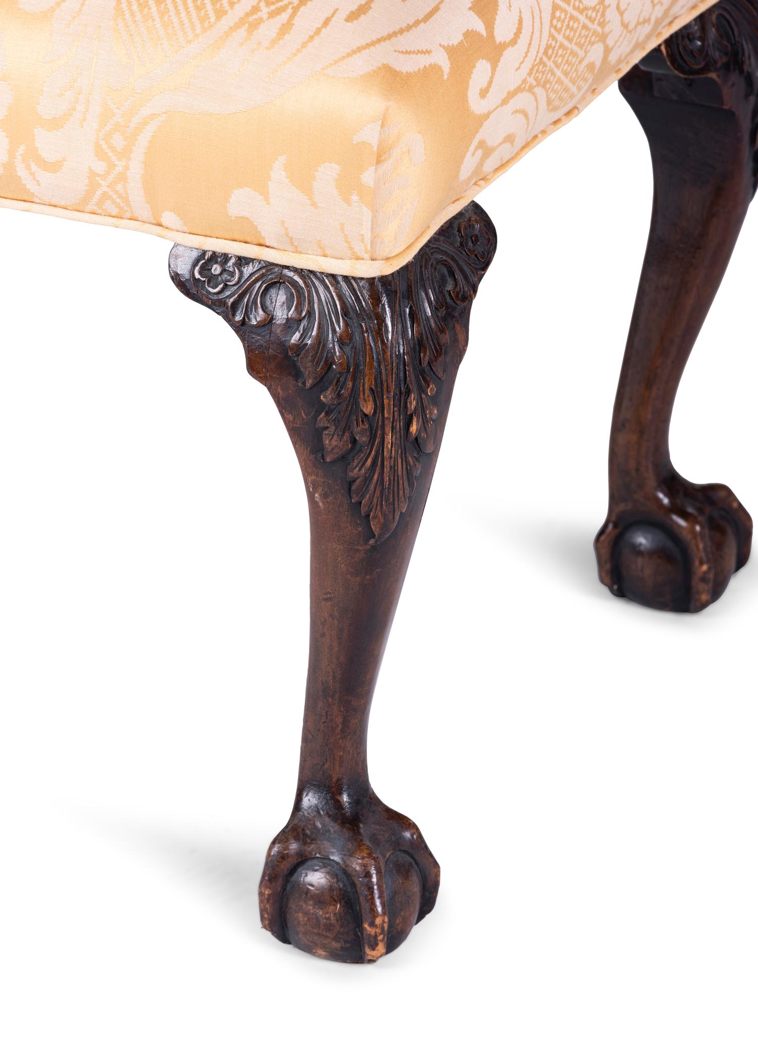 A Chippendale Carved Mahogany Foot Stool