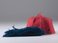 [CIVIL WAR]. Zouave-style fez with blue tassel typically worn by the 9th New York Infantry, Hawkins' Zouaves.