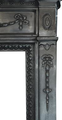 A Cast Iron Fireplace Mantel 60.5" W x 9.25" D x 54.75"H — England, Circa 1880