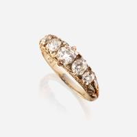An antique diamond and eighteen karat gold ring