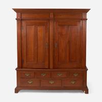 A Chippendale carved walnut cupboard Probably Lancaster County, PA, late 18th century