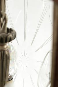 A Pair of Louis XV Style Bronze and Etched Glass Hall Lanterns
