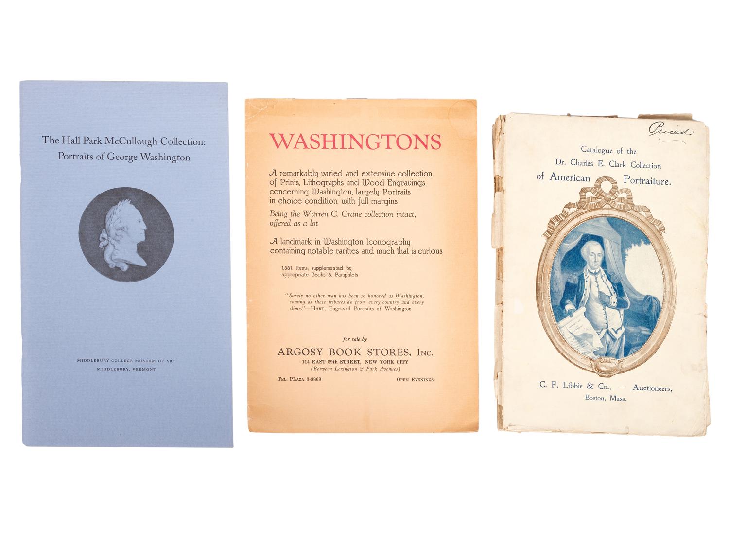 [WASHINGTON, George (1732-1799)]. A group of books and historic auction catalogues about the engraved portraits of George Washington, including Hart, comprising: