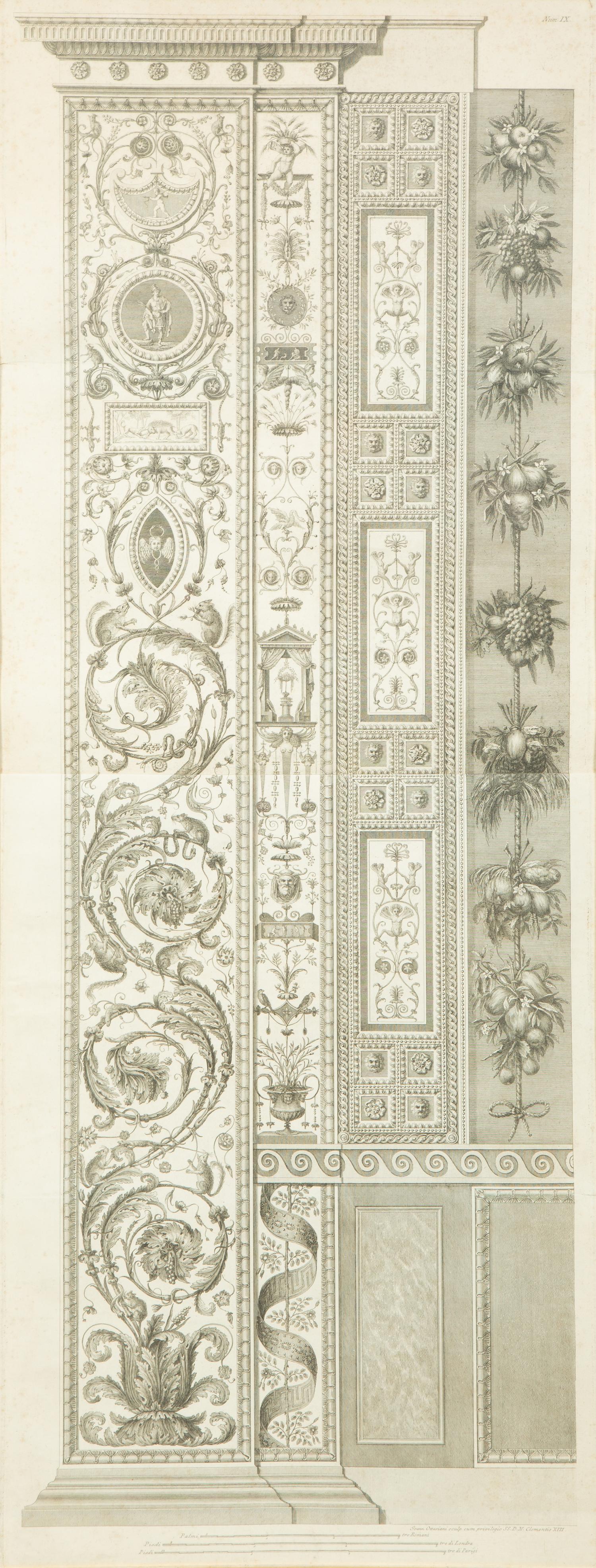 A Set of Six Giovanni Ottaviani Architectural Engravings, After Scaravelli — 19TH CENTURY