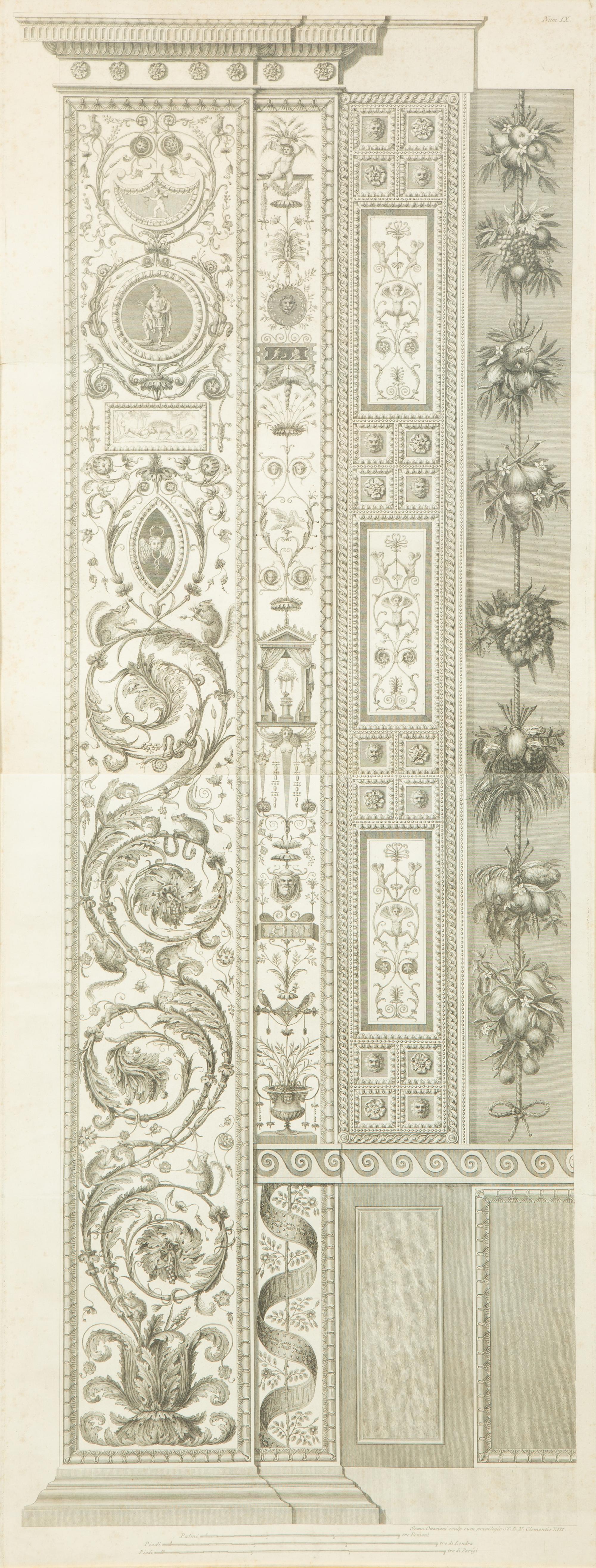 A Set of Six Giovanni Ottaviani Architectural Engravings, After Scaravelli — 19TH CENTURY