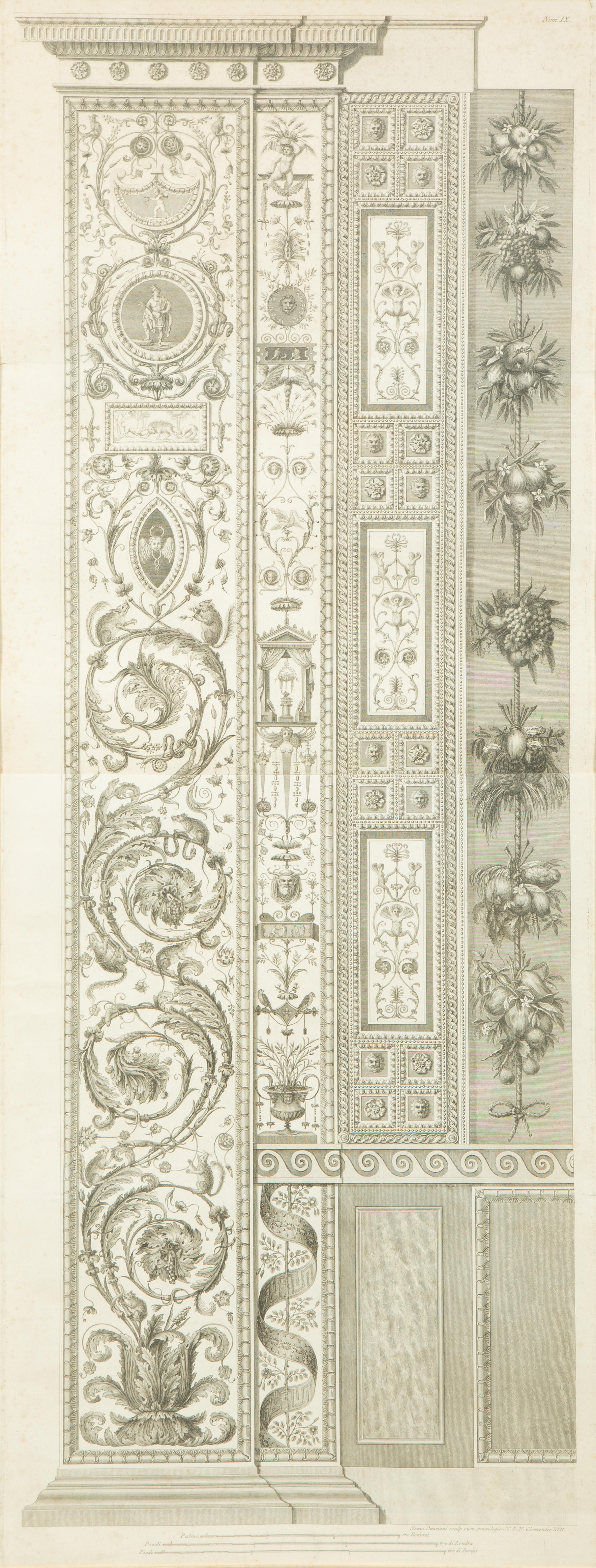 A Set of Six Giovanni Ottaviani Architectural Engravings, After Scaravelli — 19TH CENTURY