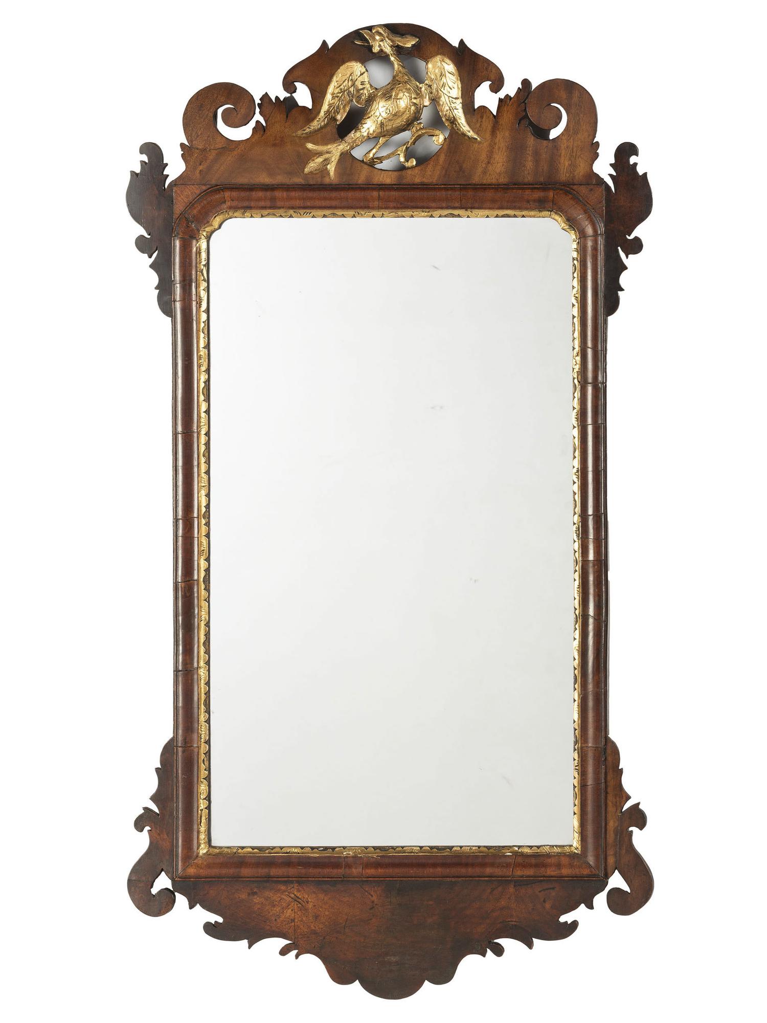 A George III Mahogany and Parcel Gilt Mirror
